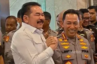 Jaksa Agung ST Burhanudin bertemu dengan Kapolri Listyo Sigit Prabowo di Kejagung.